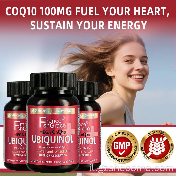 Shecome CoQ10 Integratore naturale di coenzima Q10 per la salute del cuore